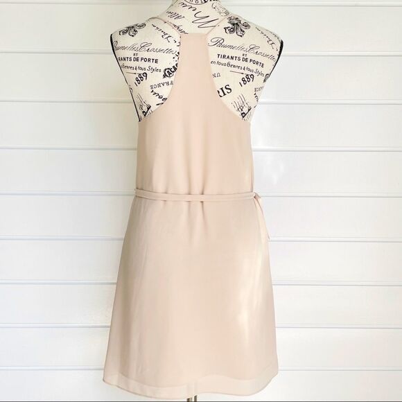 Norah Beige Spaghetti Strap Belted Dress Small - Picture 2 of 8